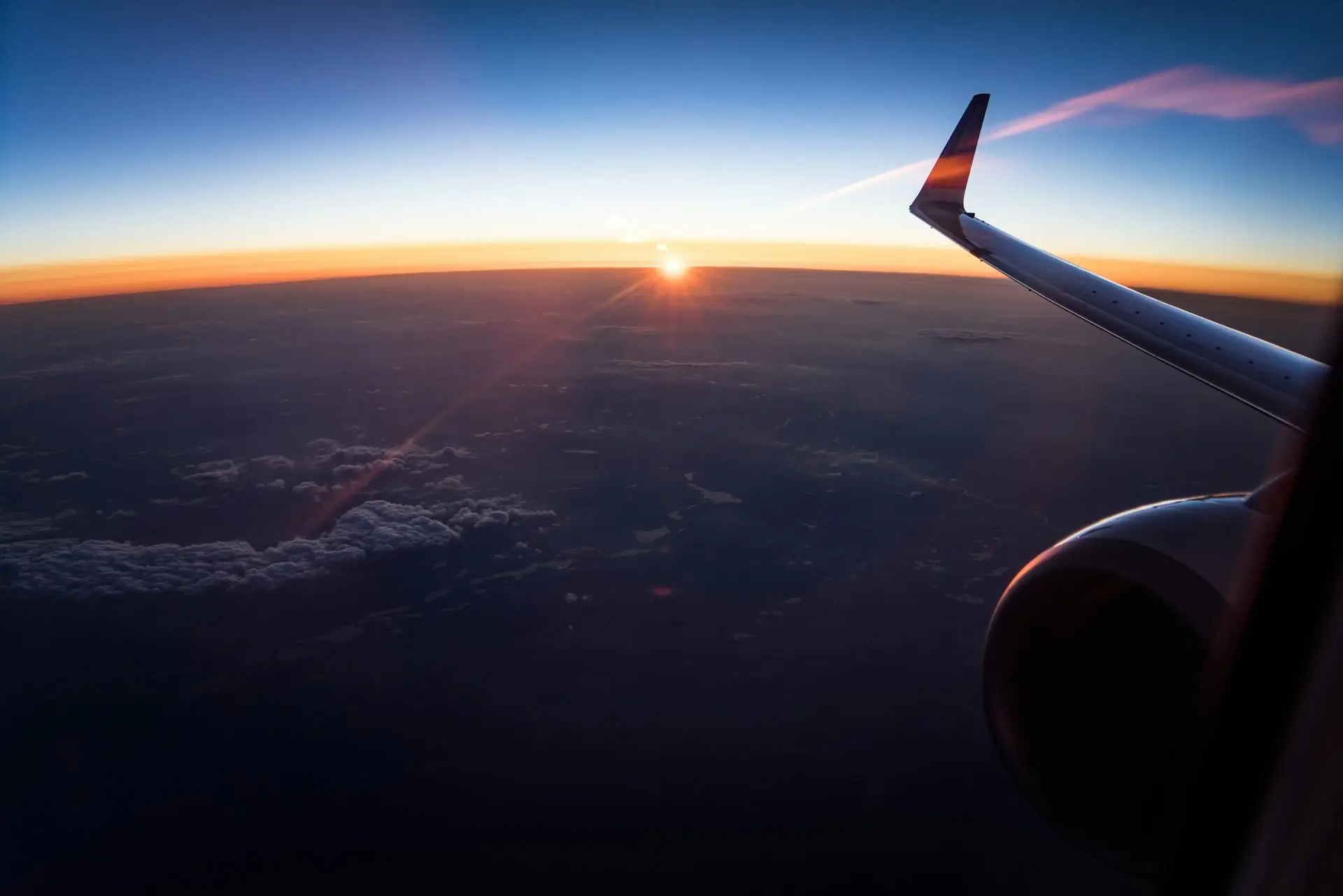 Coucher de soleil vu en vol, sur la liaison jet privé Abidjan-Dakar